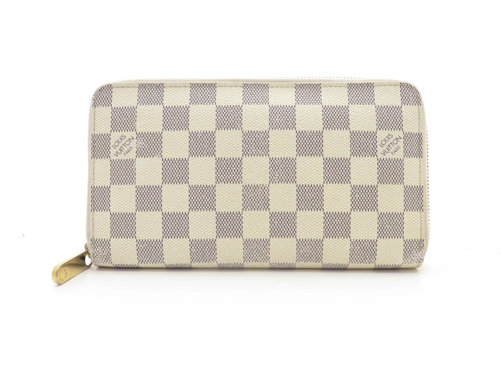 LOUIS VUITTON Wallet Accessories Zippy Organizer Damier Azur White